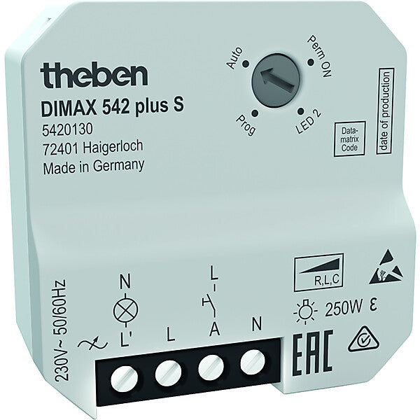 Theben UP-Universaldimmer f. ESL/230V LED-Lp. DIMAX 542 plus S